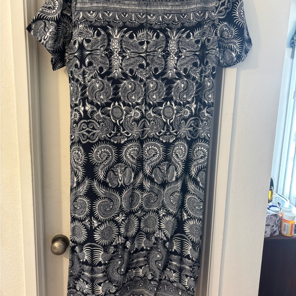 Zanzea Black and White Short Sleeve Dress with Pockets